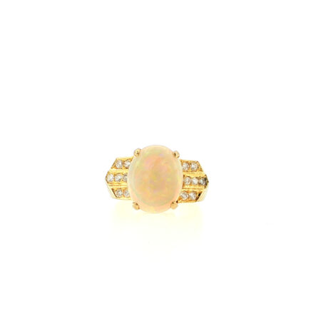 "Beautiful Orbit" - Vintage Ring in 18kt Gelbgold mit Opal und Brillanten
