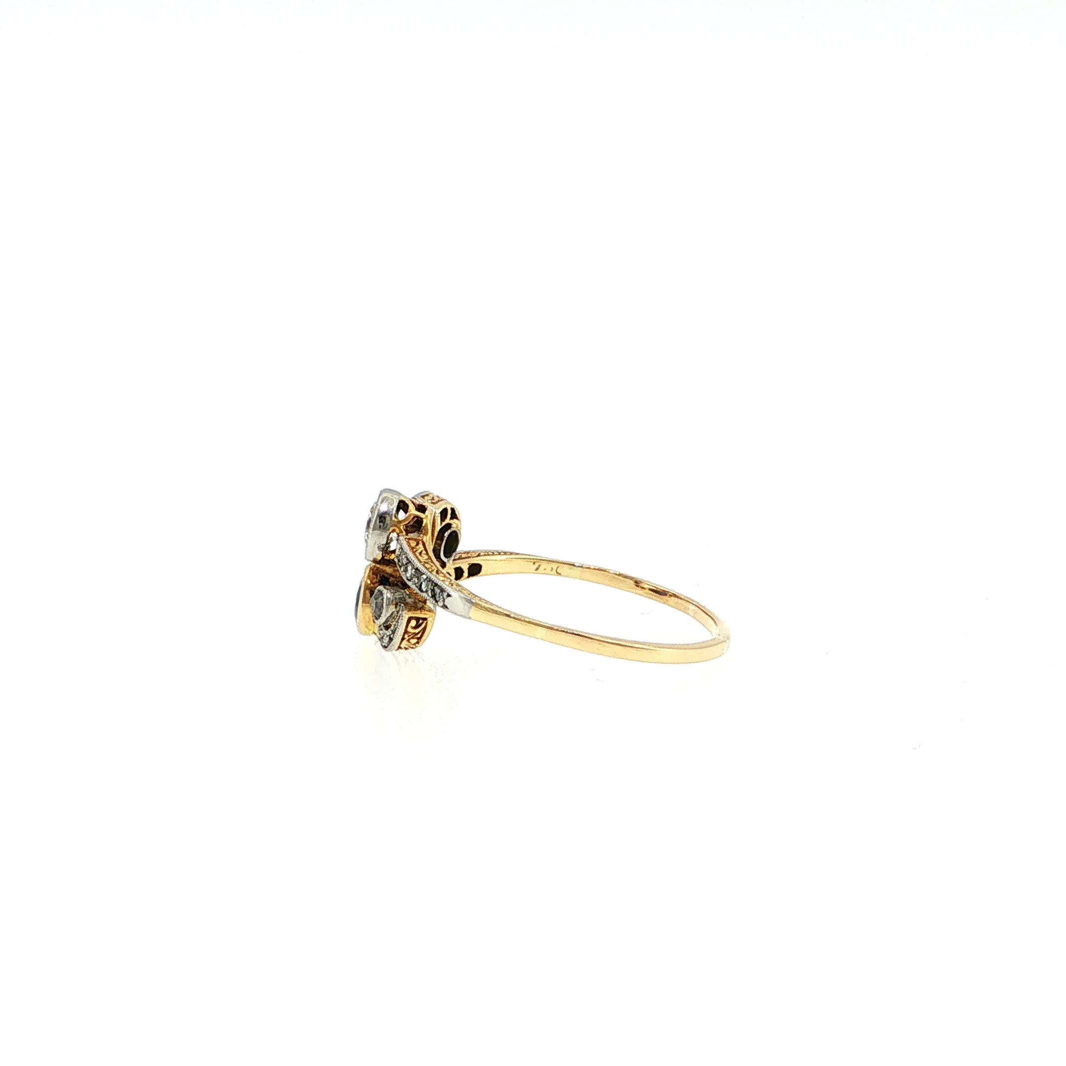 "Berlin 1920" - Vintage Ring in 14kt Gelbgold mit Brillanten - Juwelier Steiger