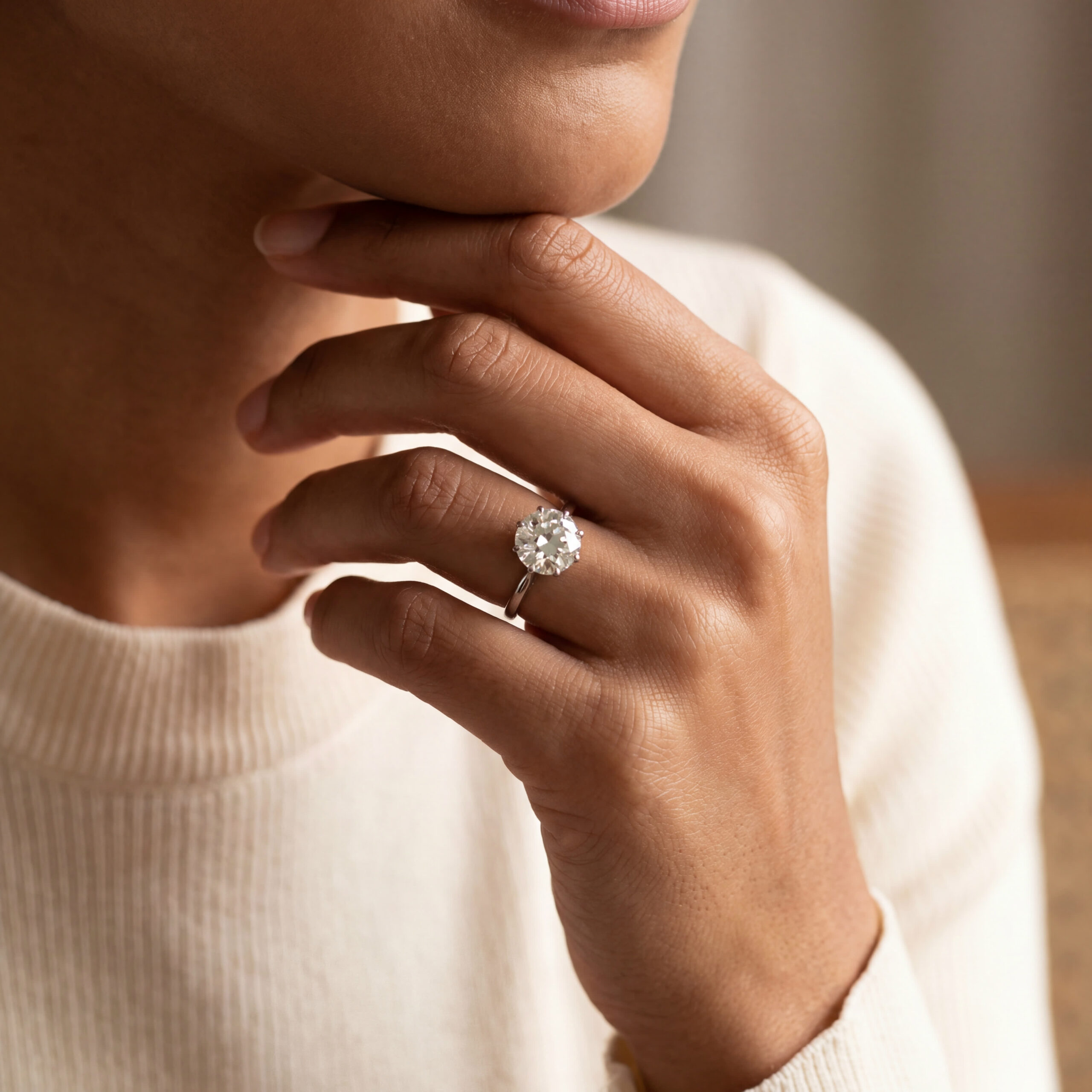 "Big Love" - Vintage Ring in 18kt Weißgold mit Brillant Solitär 3,5ct - Juwelier Steiger