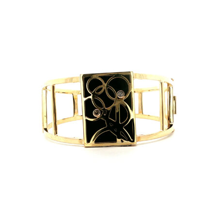 "Black Orchid" - Vintage Armreif aus 14 Karat Gelbgold