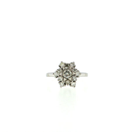 "Brillant Tower" - Vintage Ring in 14kt Weißgold mit Brillanten