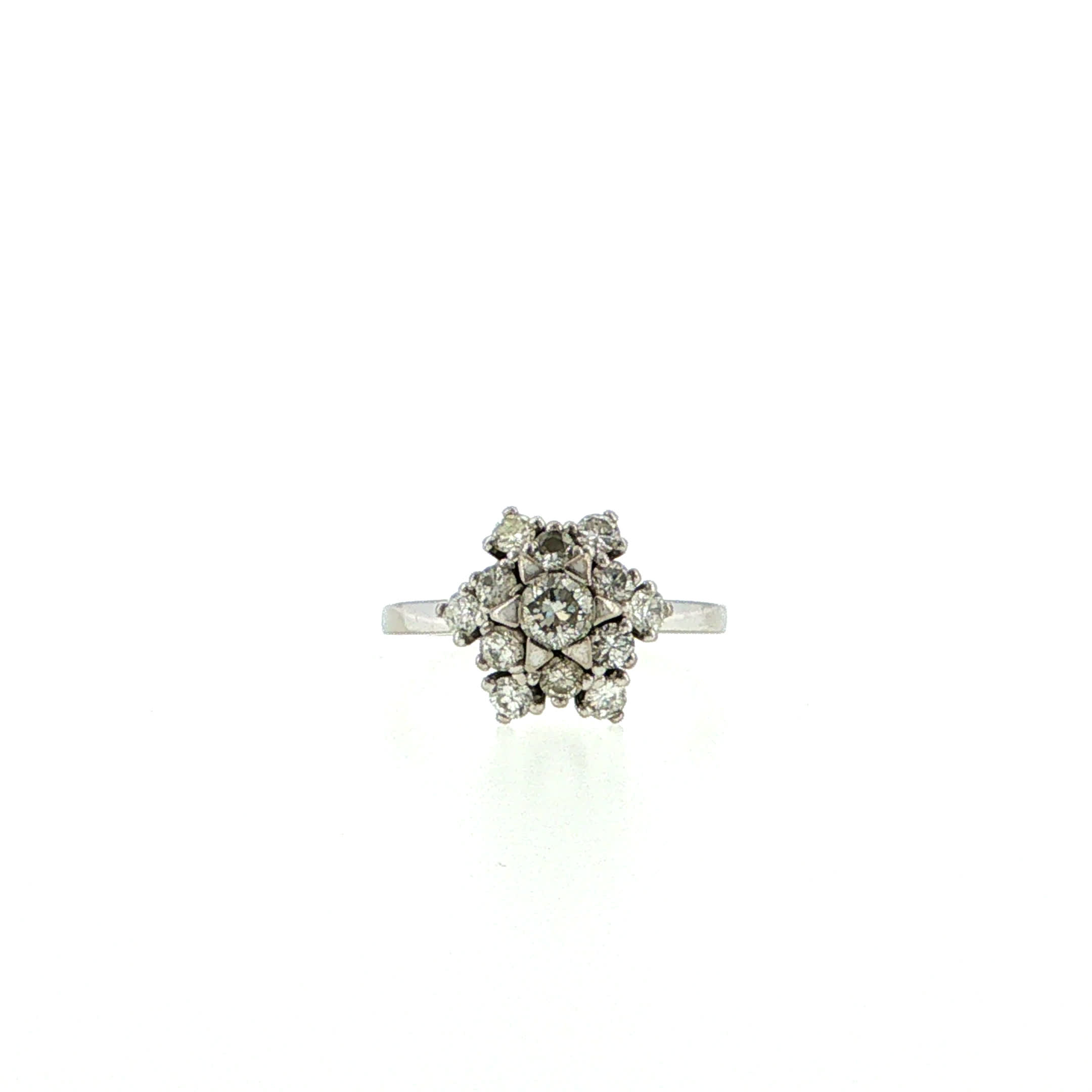 "Brillant Tower" - Vintage Ring in 14kt Weißgold mit Brillanten - Juwelier Steiger