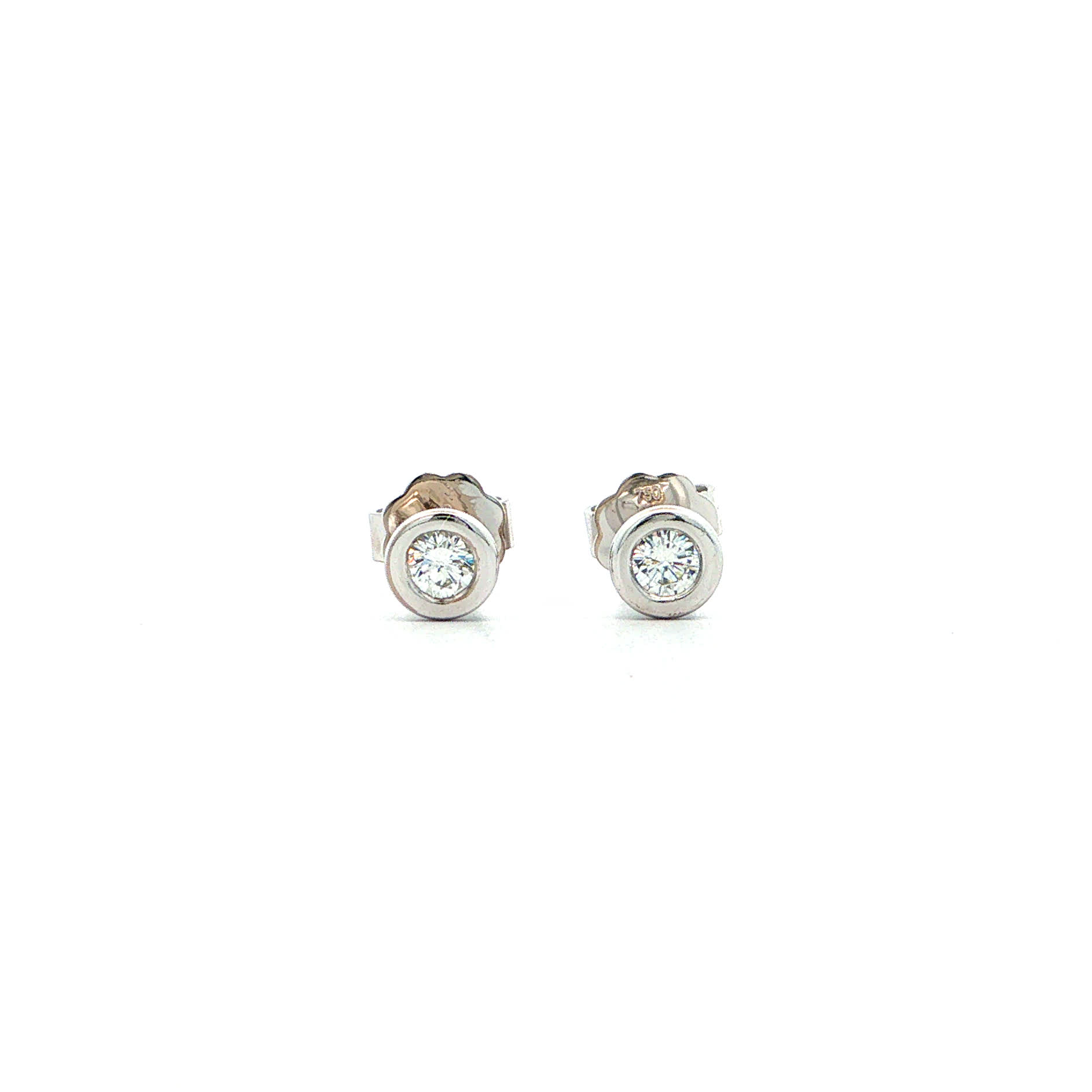 "Brilliant Glow" Vintage Ohrstecker in 18kt Weißgold mit Diamanten - Juwelier Steiger