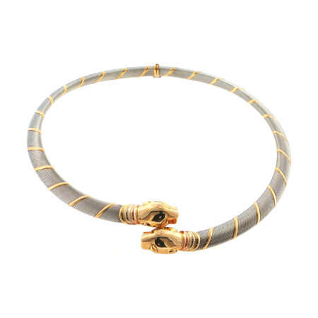 "Cartier Panthére" Vintage Collier Afrika-Ära von Cartier Stahl/Gold 18 Karat - Juwelier Steiger