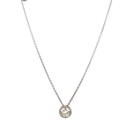 "Circle of Brilliance" - Moderne Solitaire Kette mit Anhänger in 18 Karat Weißgold 0,34 ct.