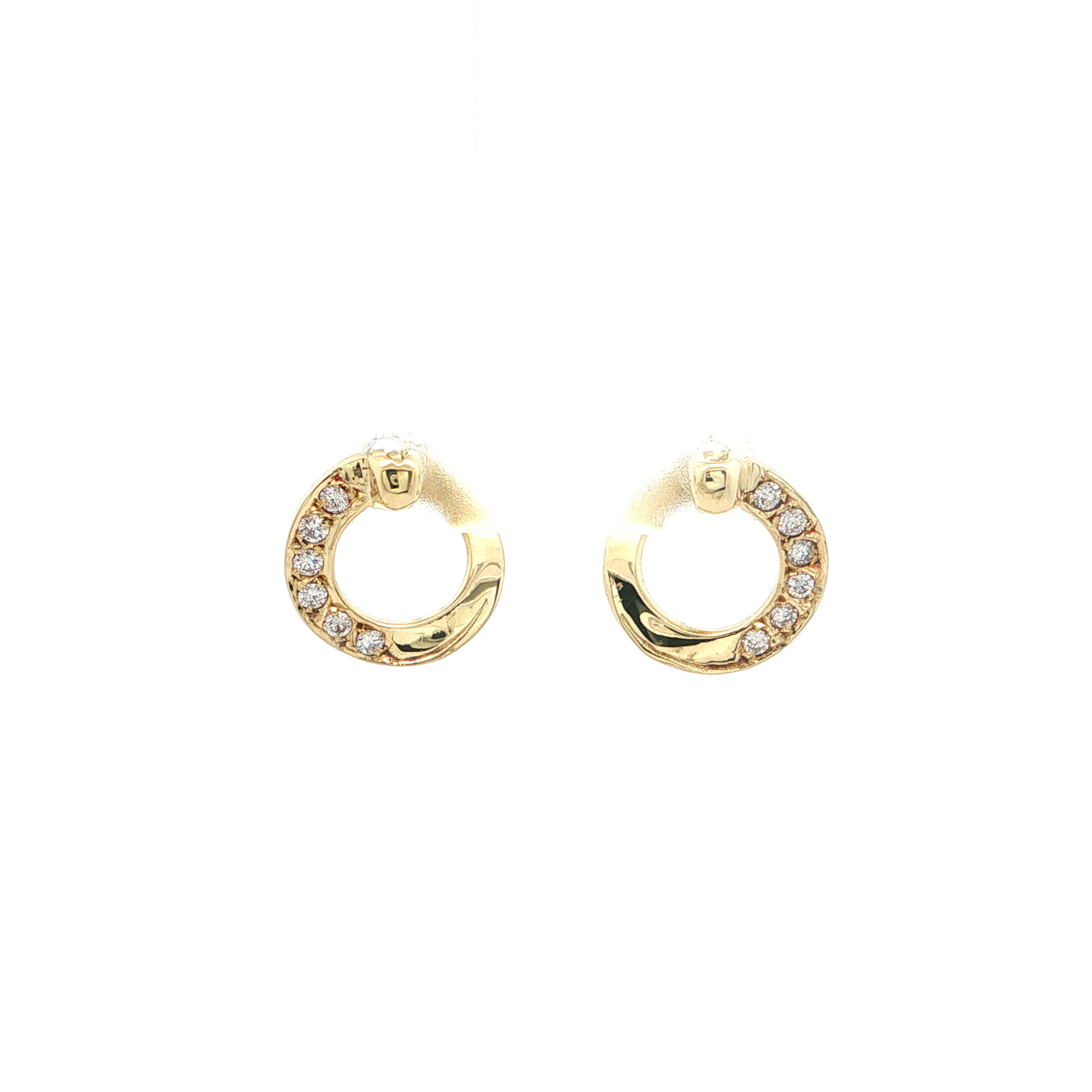 "Circle of Light" - Vintage Ohrstecker in 14kt Gelbgold mit Brillanten - Juwelier Steiger