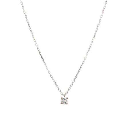 "Close to my heart" - Moderne Solitaire Kette mit Anhänger in 18 Karat Weißgold 0,44 ct.