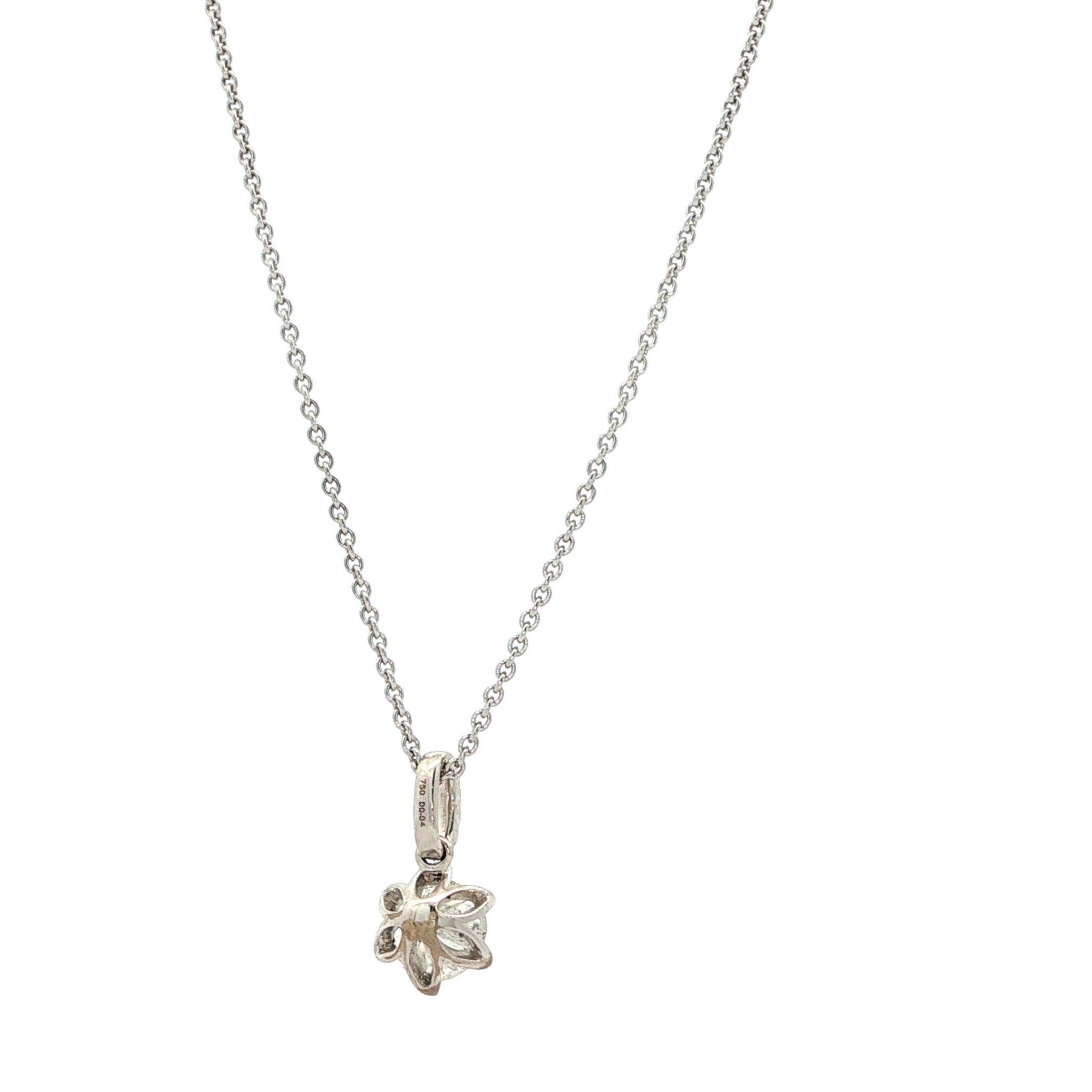 "Crown of light" - Moderne Solitaire Kette mit Anhänger in 18 Karat Weißgold 0,85 ct.