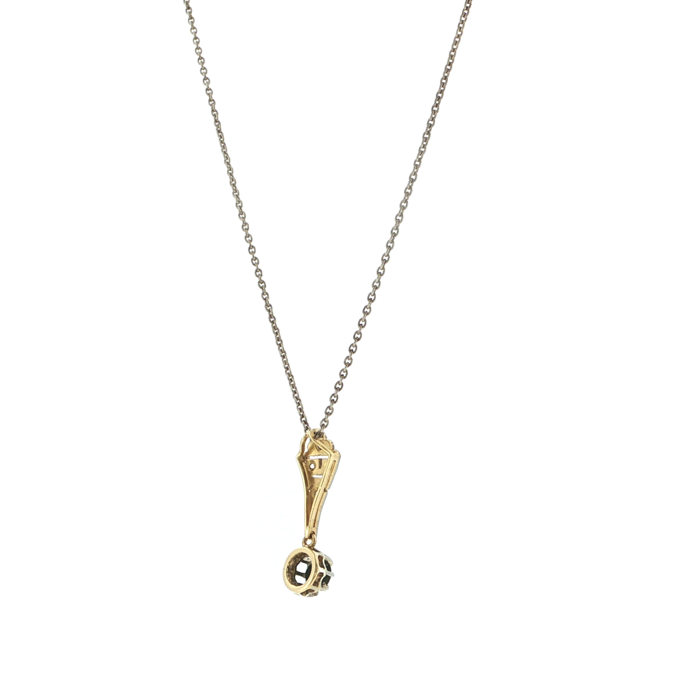 "Deco drop" - Antiker Anhänger mit Kette aus 18 Karat Gold und Platin - Juwelier Steiger