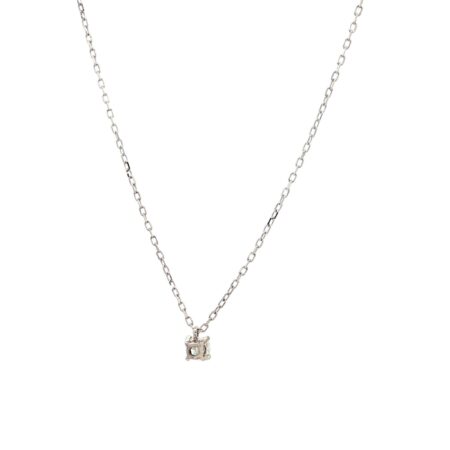 "Diamond affair" - Moderne Solitaire Kette mit Anhänger in 18 Karat Weißgold 0,48 ct.