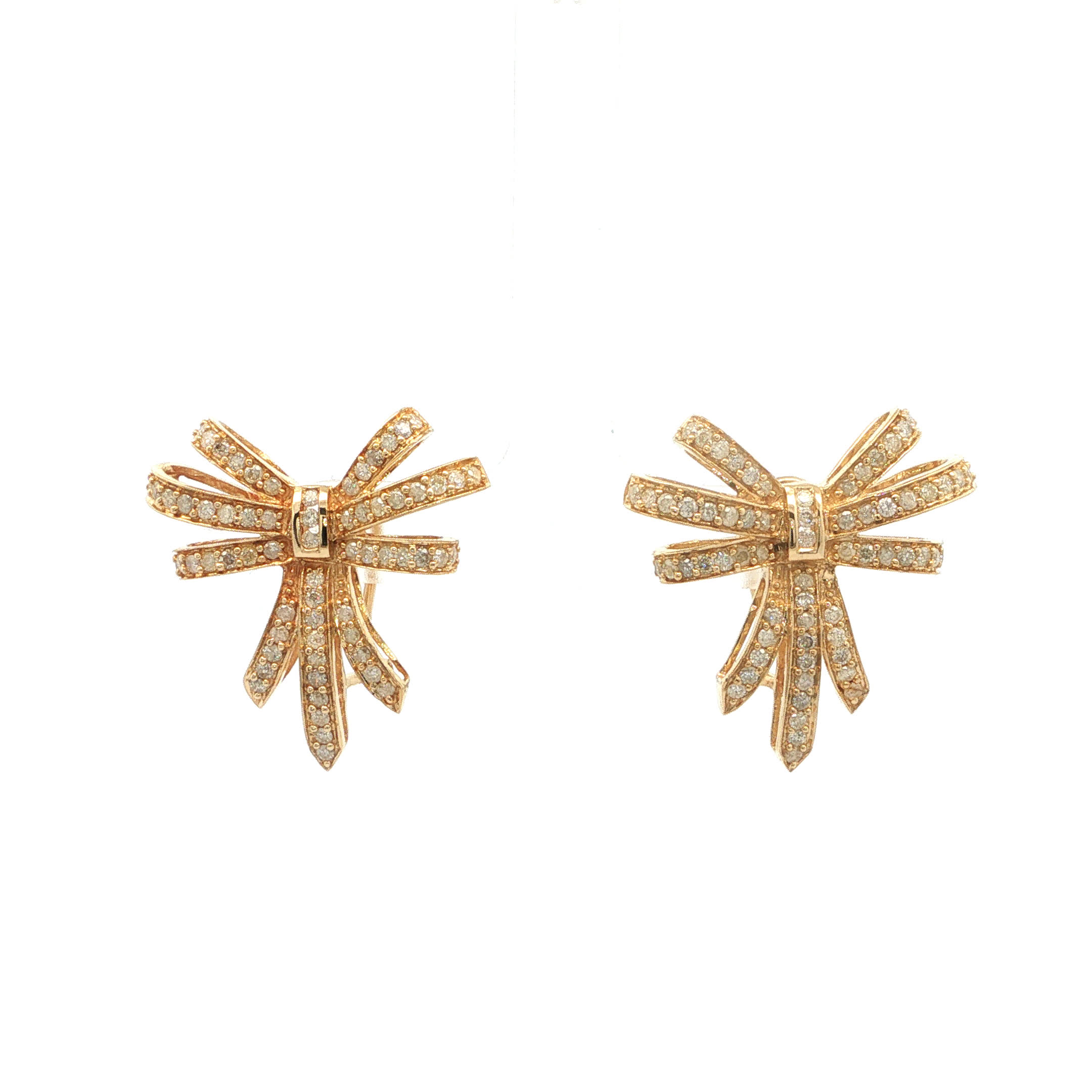 "Diamond Bow" - Vintage Ohrstecker in 18kt Gelbgold mit Diamanten - Juwelier Steiger