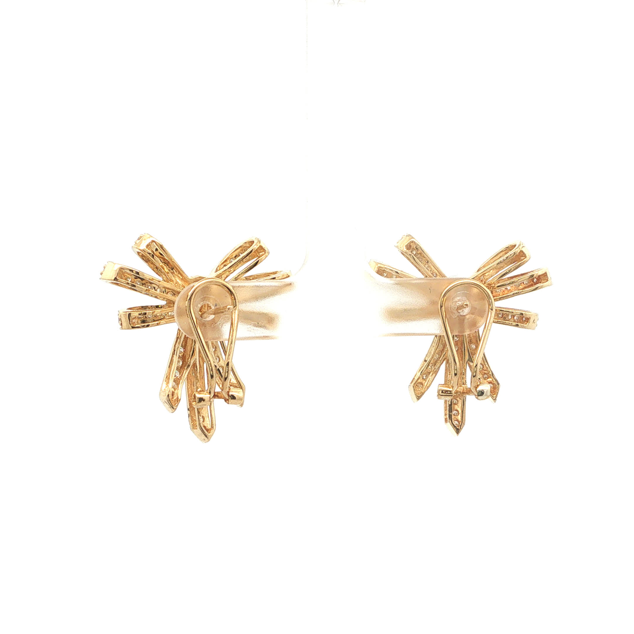 "Diamond Bow" - Vintage Ohrstecker in 18kt Gelbgold mit Diamanten - Juwelier Steiger