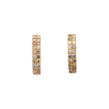 "Diamonds in a Swing"- Vintage Creolen mit Brillanten in 14 Karat Gelbgold