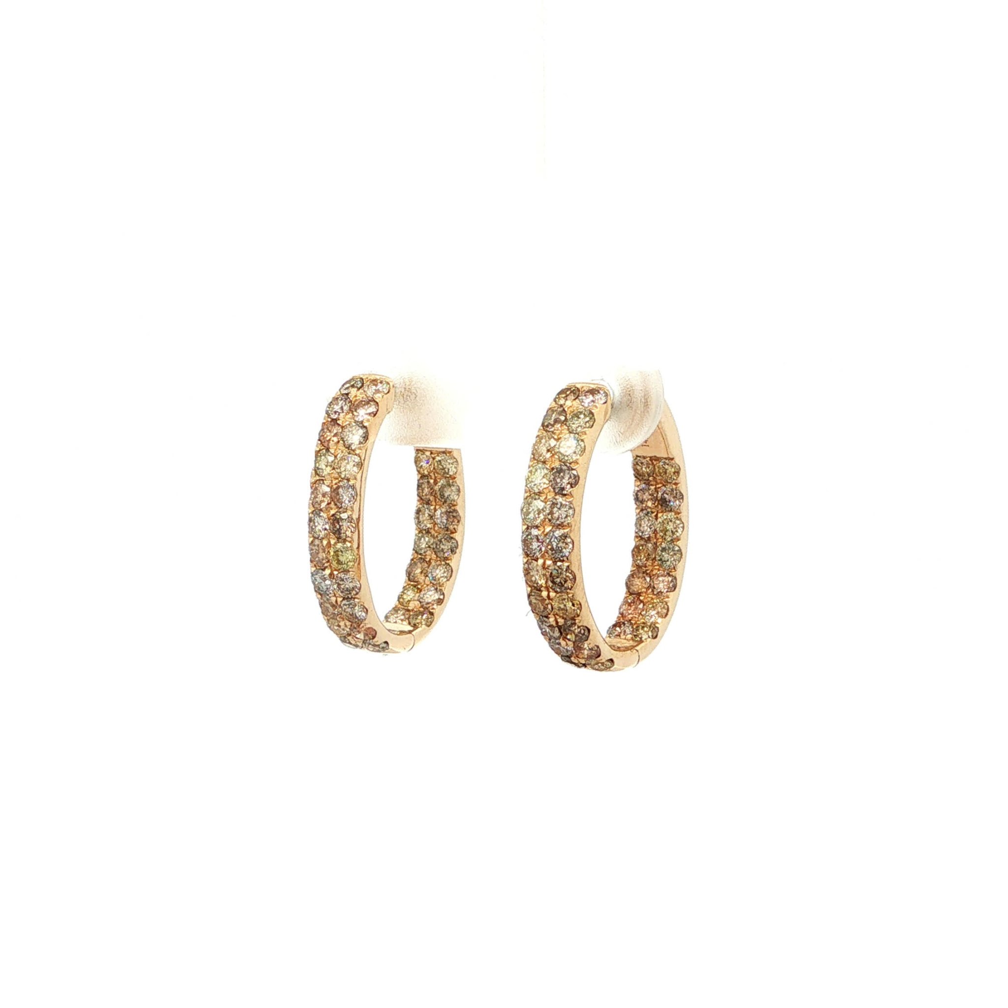 "Diamonds in a Swing"- Vintage Creolen mit Brillanten in 14 Karat Gelbgold