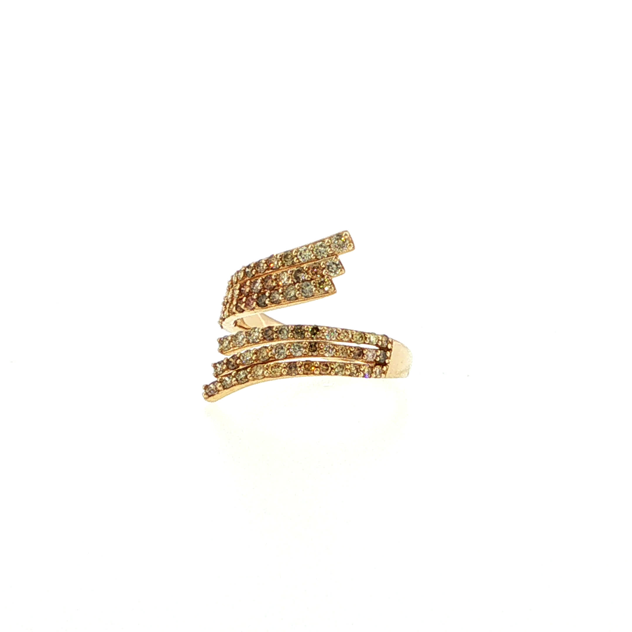 "Elegant Wing" - Vintage Ring in 14kt Gelbgold mit Brillanten - Juwelier Steiger