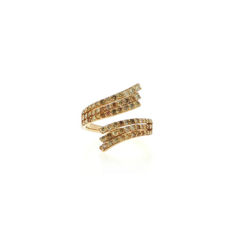 "Elegant Wing" -  Vintage Ring in 14kt Gelbgold mit Brillanten