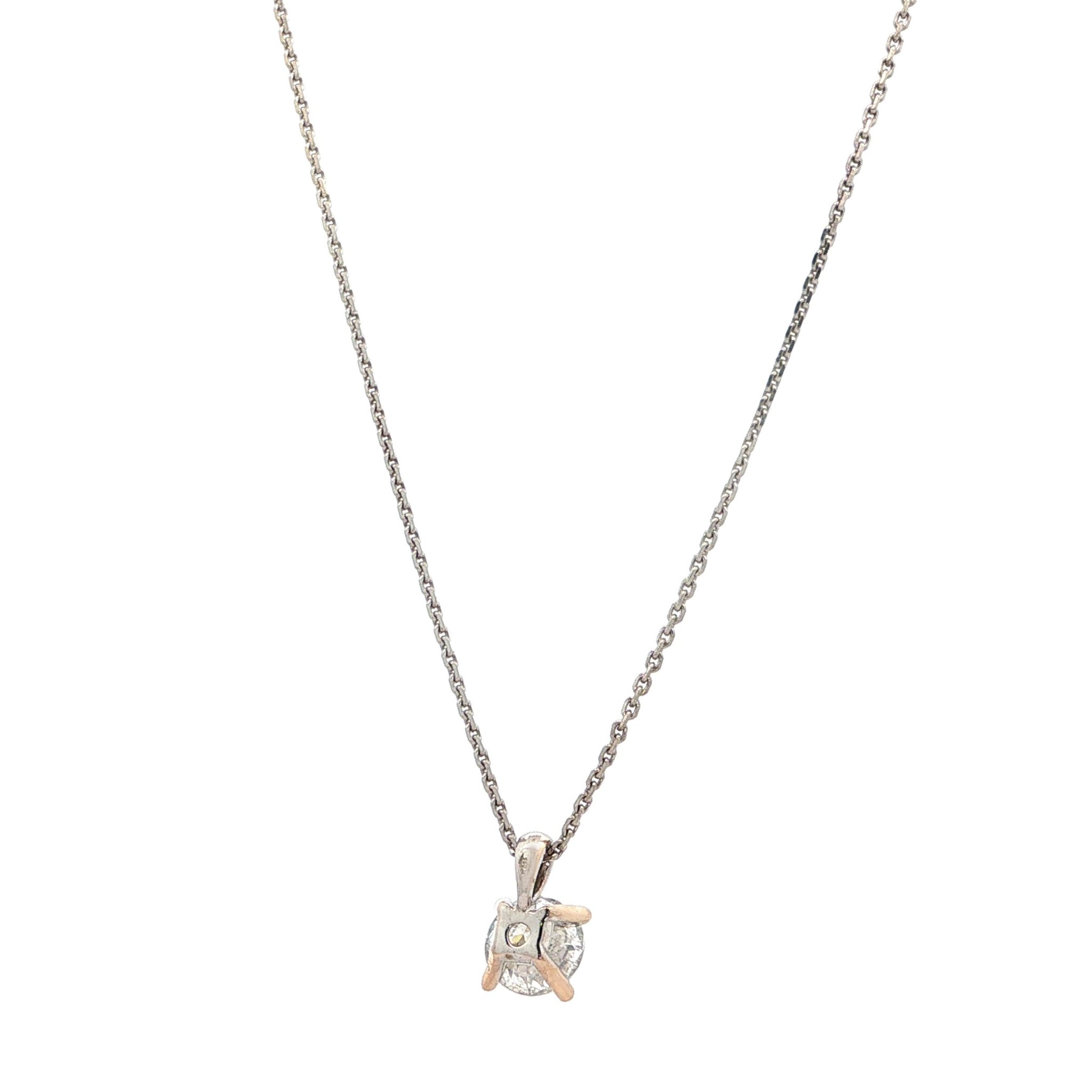 "Forever elegance" - Moderne Solitaire Kette mit Anhänger in 18 Karat Weißgold 1,18 ct.