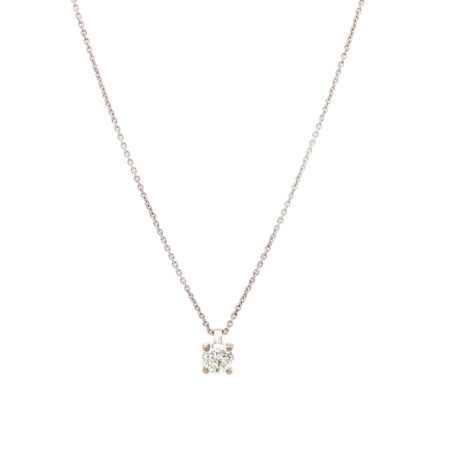 "Forever Yours" - Moderne Solitaire Kette mit Anhänger in 18 Karat Weißgold 0,46 ct.