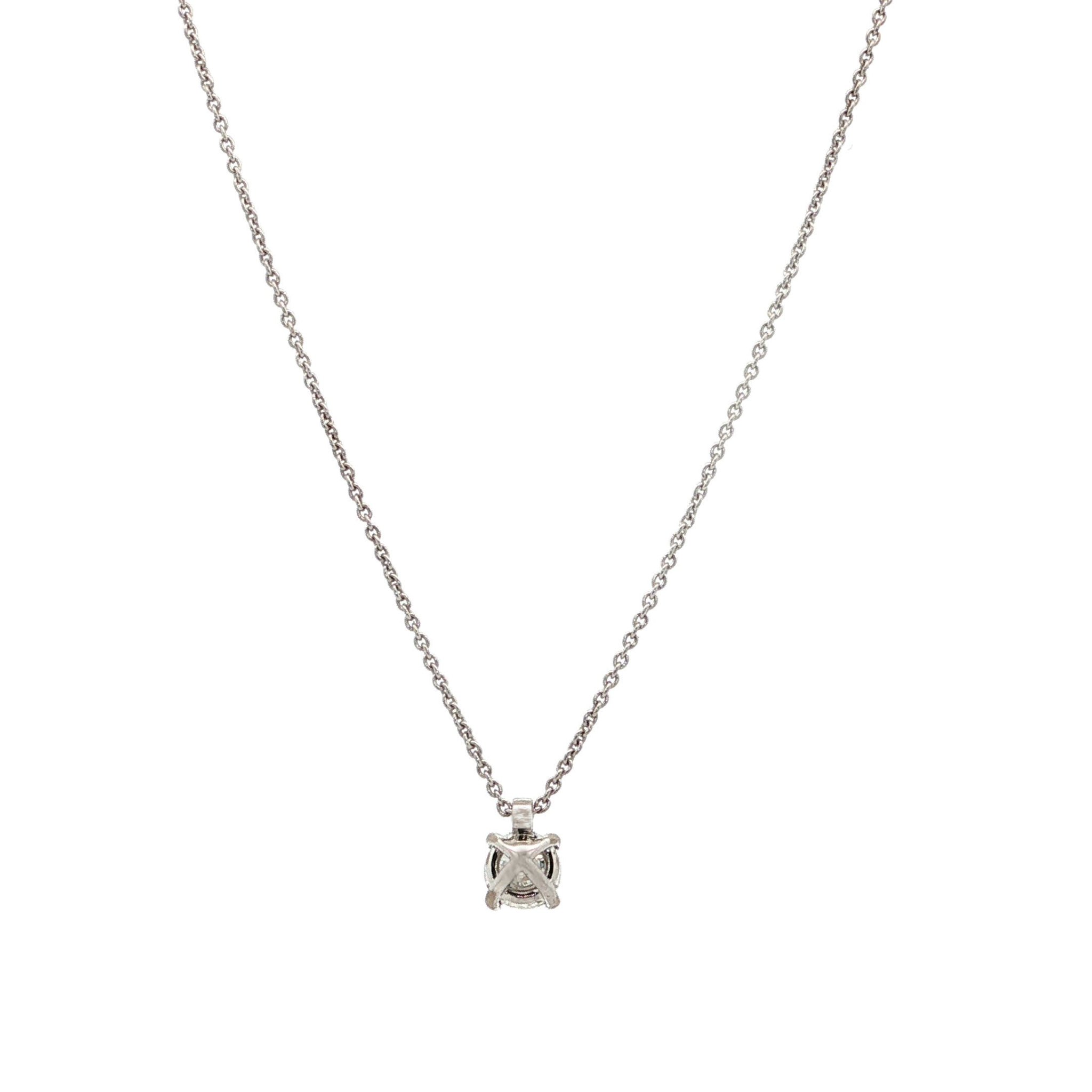 "Forever Yours" - Moderne Solitaire Kette mit Anhänger in 18 Karat Weißgold 0,46 ct.