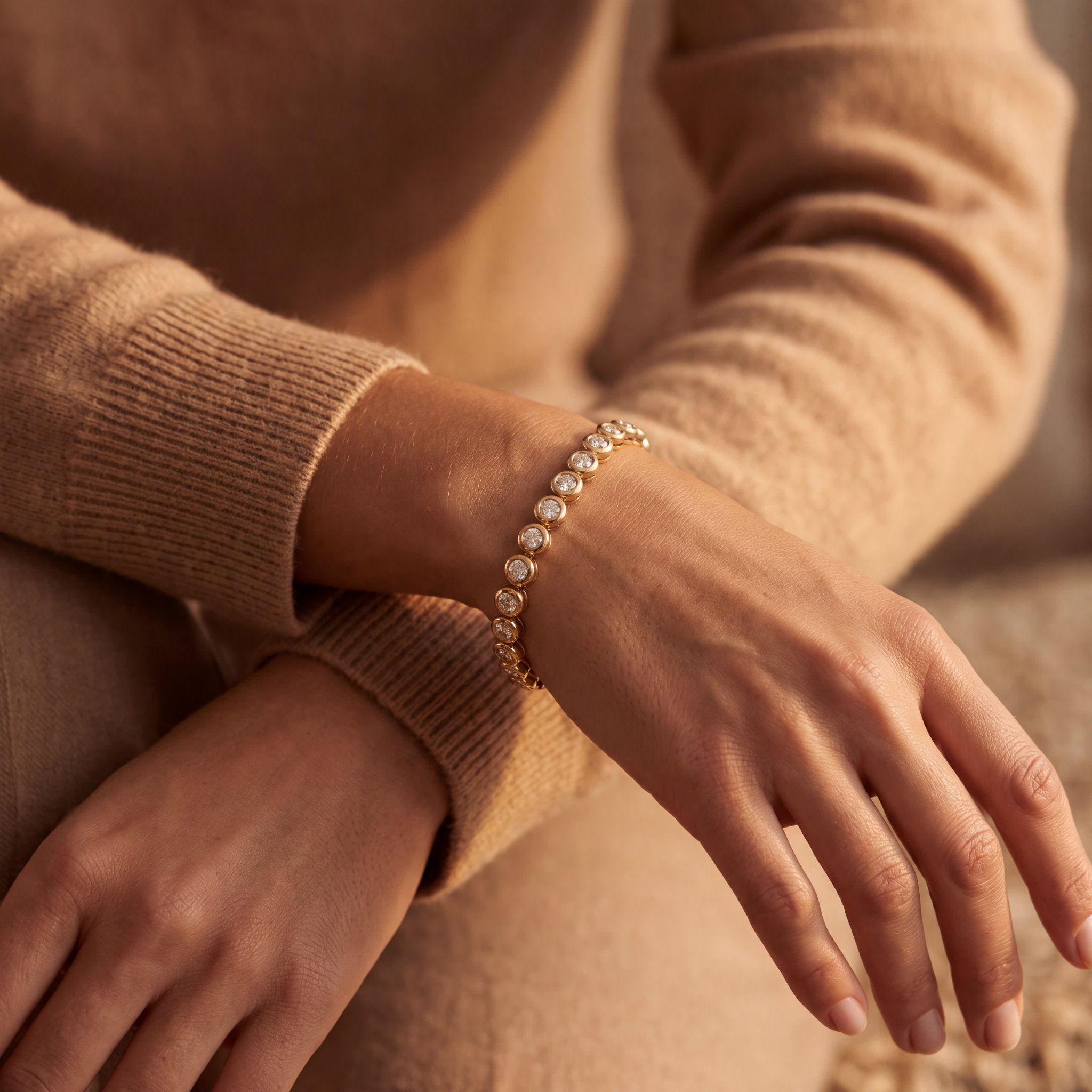 "Game set match"Tennisarmband in 18 Karat GG mit Brillanten