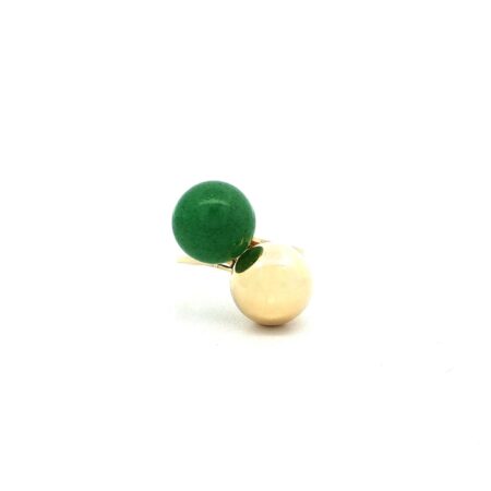 "Gold meets Asia" Vintage 18 Karat Gelbgold Ring mit Jade