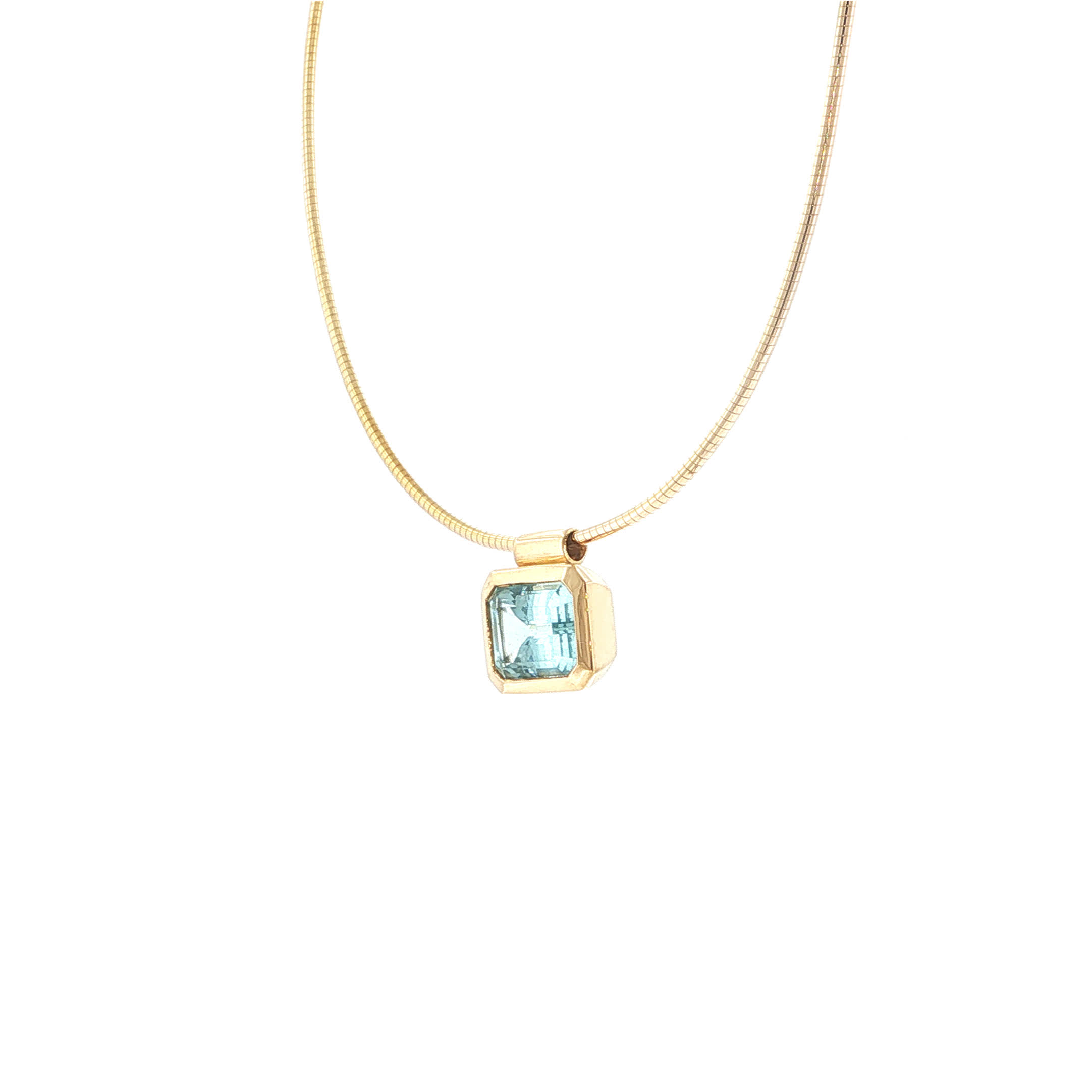 "Golden Aqua" - Vintage Collier in 14kt Gelbgold mit Aquamarin - Juwelier Steiger