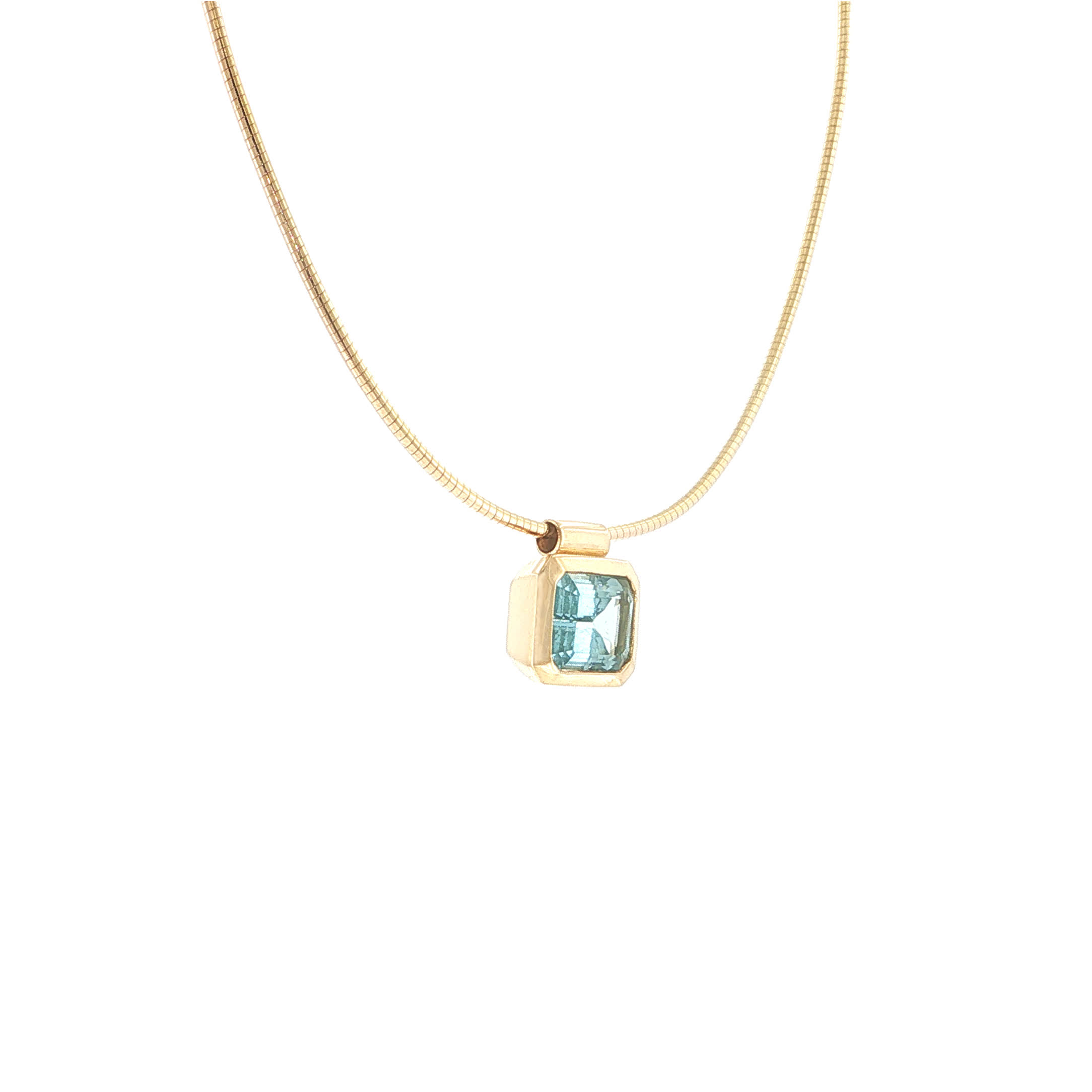 "Golden Aqua" - Vintage Collier in 14kt Gelbgold mit Aquamarin - Juwelier Steiger