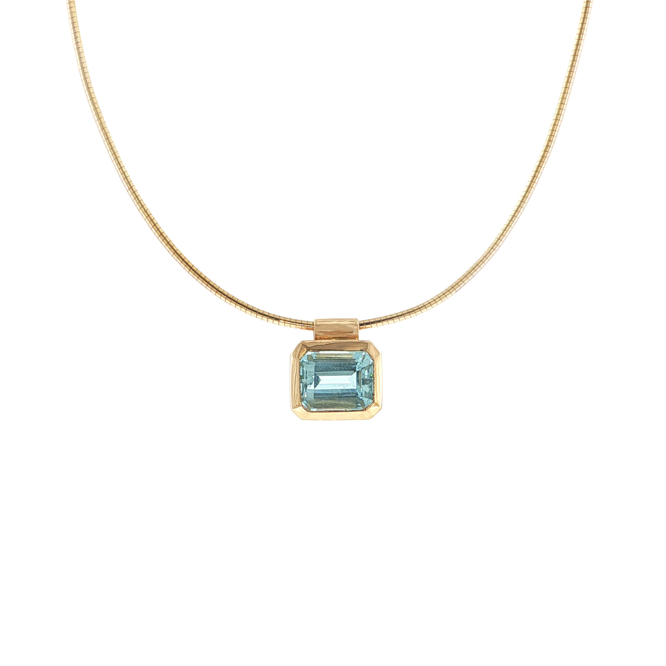 "Golden Aqua" - Vintage Collier in 14kt Gelbgold mit Aquamarin - Juwelier Steiger