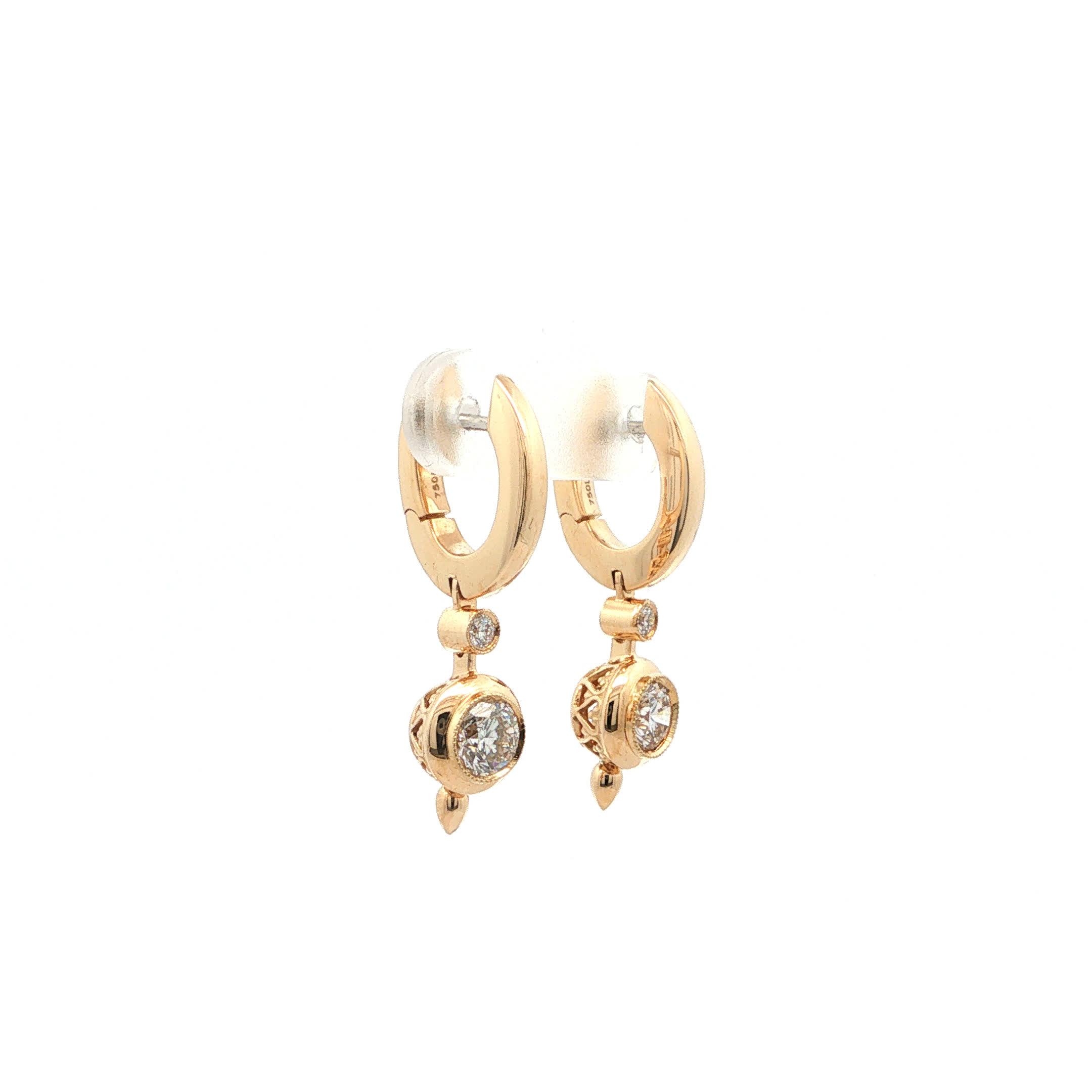 "Golden Drop" - Moderne Creolen in 18kt Rosegold mit Brillanten - Juwelier Steiger