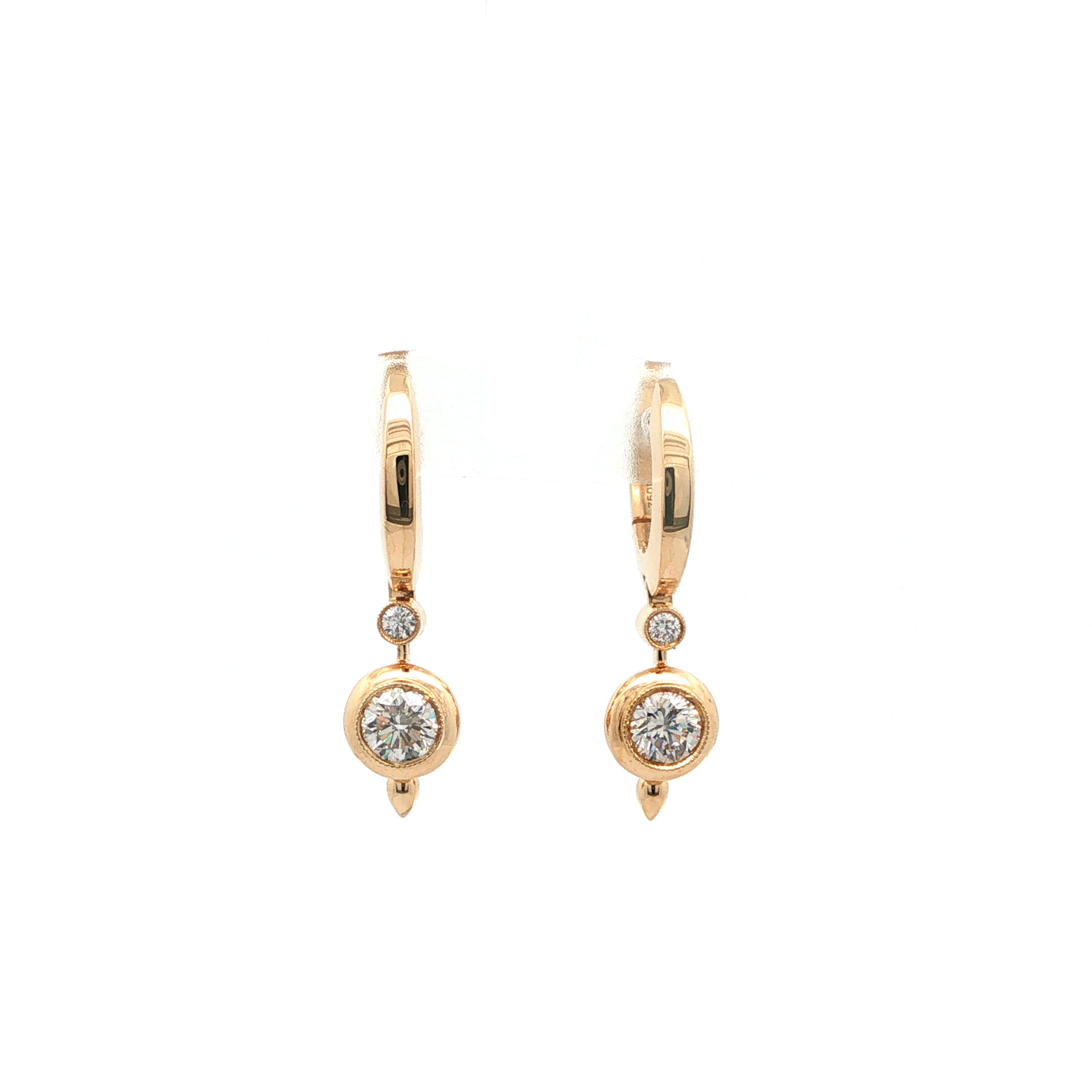 "Golden Drop" - Moderne Creolen in 18kt Rosegold mit Brillanten - Juwelier Steiger
