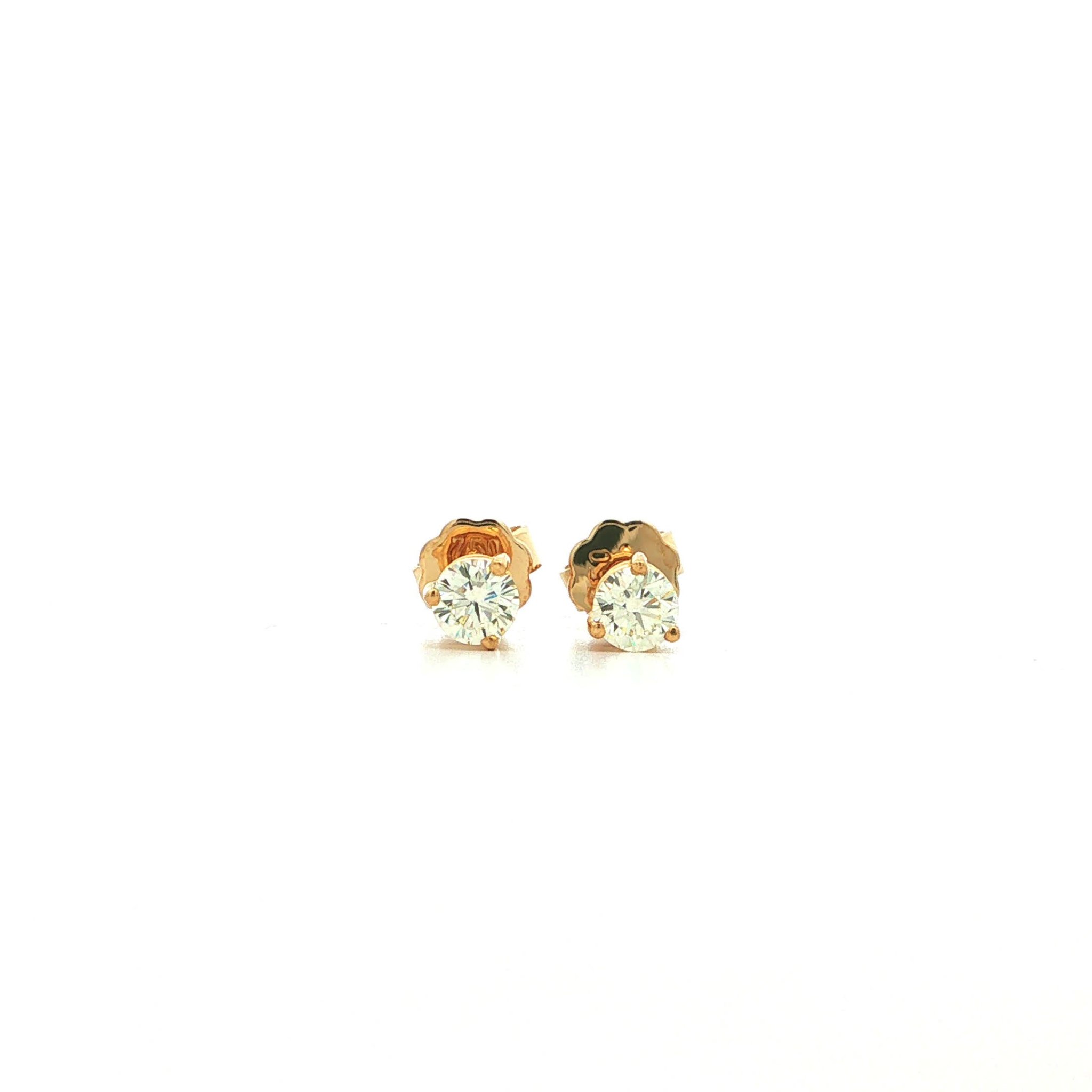 "Golden Eye"- Vintage Ohrstecker mit Brillanten in 18 Karat Gelbgold