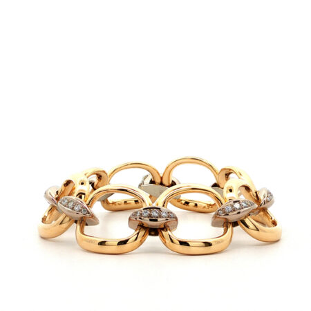 "Goldene Liaison" - Modernes Armband in 18kt Gelbgold mit Brillanten