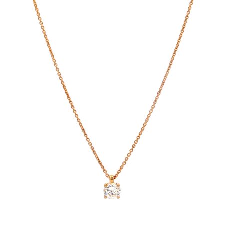 "A half carat of love" - Moderne Solitaire Kette mit Anhänger in 18 Karat Gelbgold 0.51 ct.