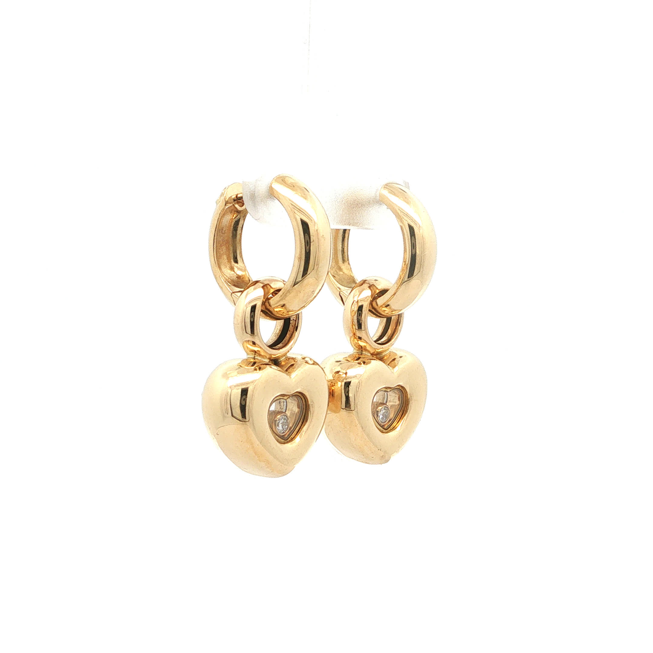 "Happy Hearts" - Vintage Creolen von Chopard in 18kt Gelbgold mit Brillanten - Juwelier Steiger
