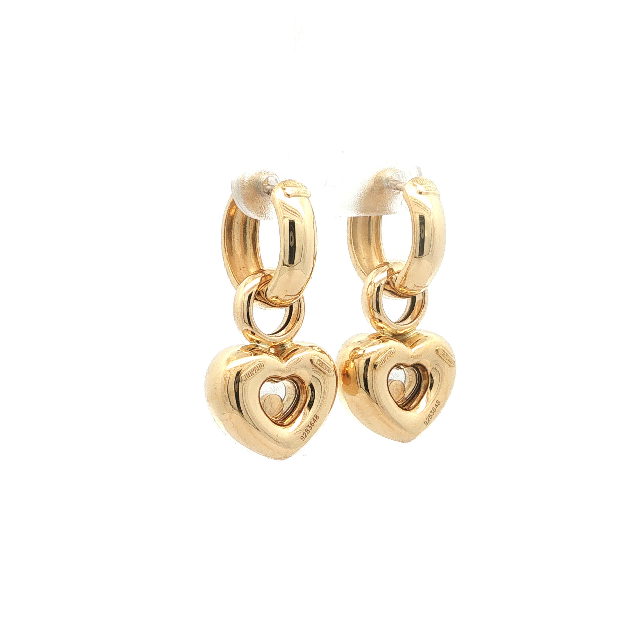 "Happy Hearts" - Vintage Creolen von Chopard in 18kt Gelbgold mit Brillanten - Juwelier Steiger