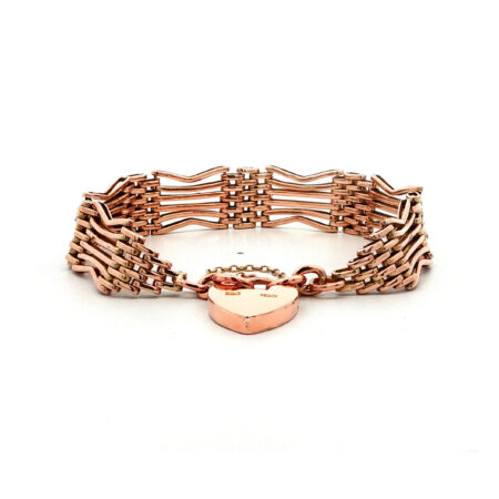 "Heart padlock bracelet" - Antikes Armband aus 9ct Gold