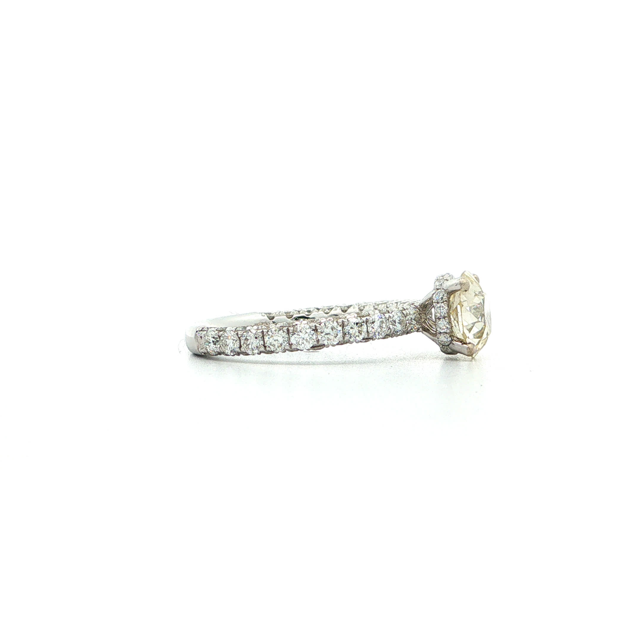 "Imposanter Star" - Moderner 18 Karat Weißgold Ring mit Altschliff Diamant 1.55 ct. - Juwelier Steiger