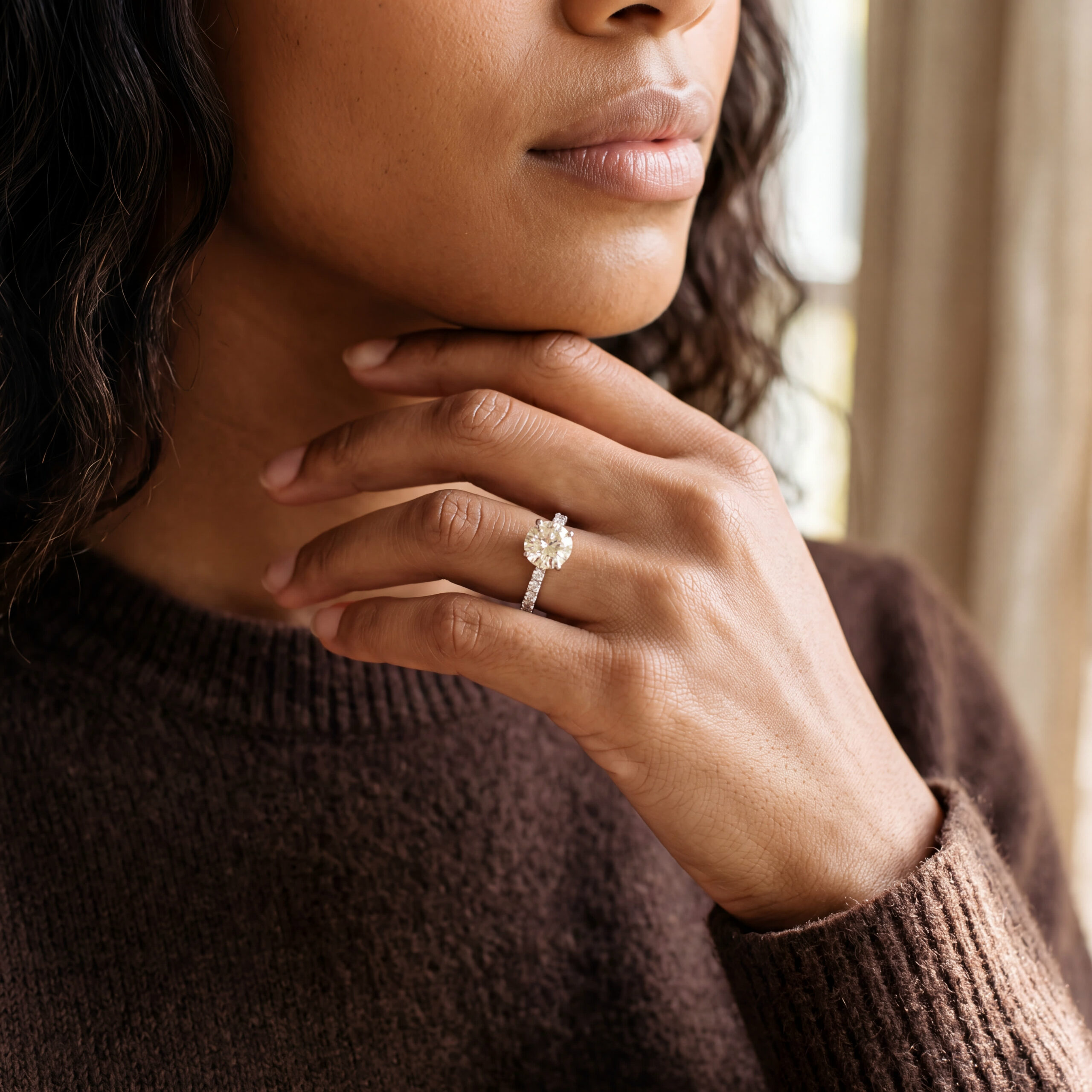 "Imposanter Star" - Moderner 18 Karat Weißgold Ring mit Altschliff Diamant 1.55 ct. - Juwelier Steiger