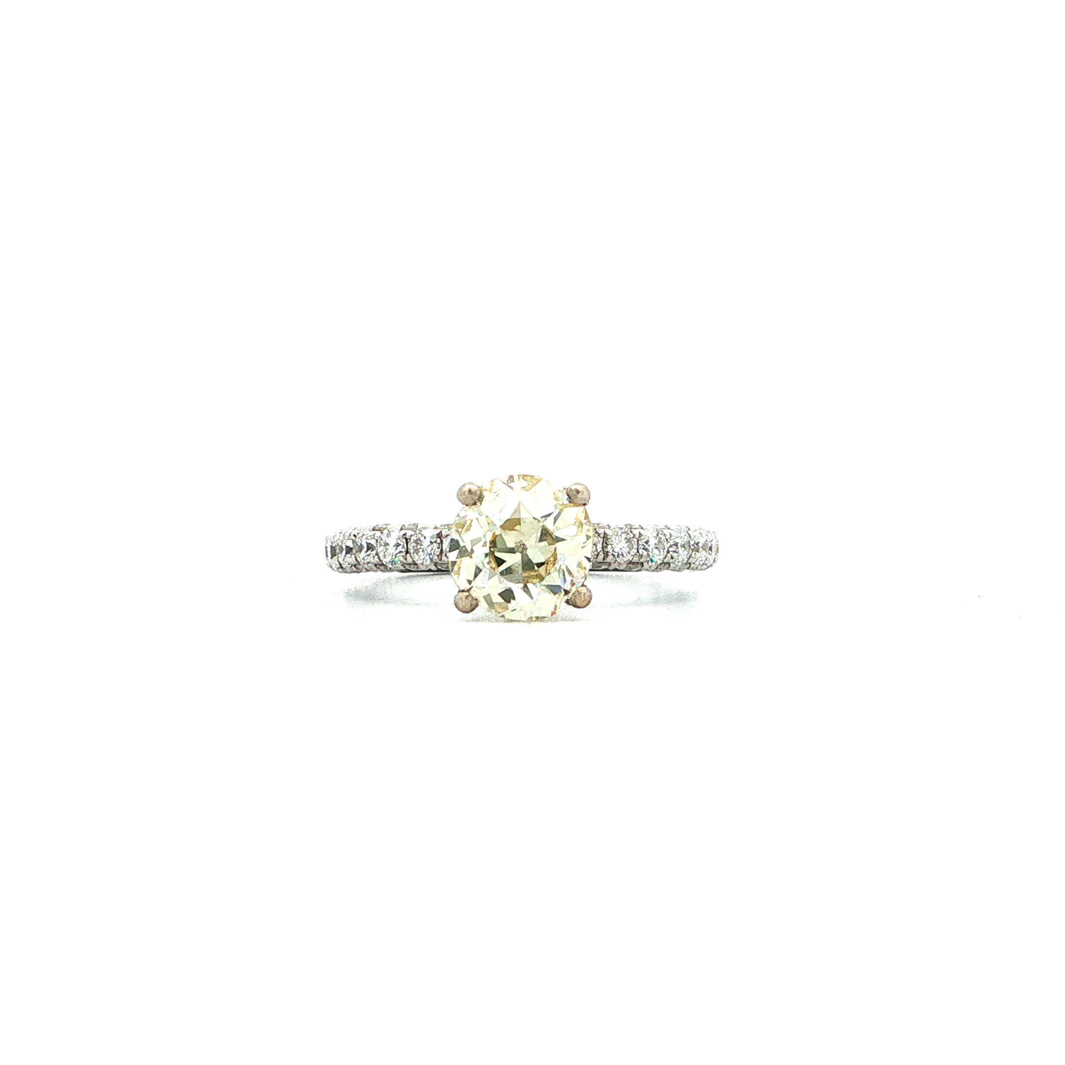 "Imposanter Star" - Moderner 18 Karat Weißgold Ring mit Altschliff Diamant 1.55 ct. - Juwelier Steiger
