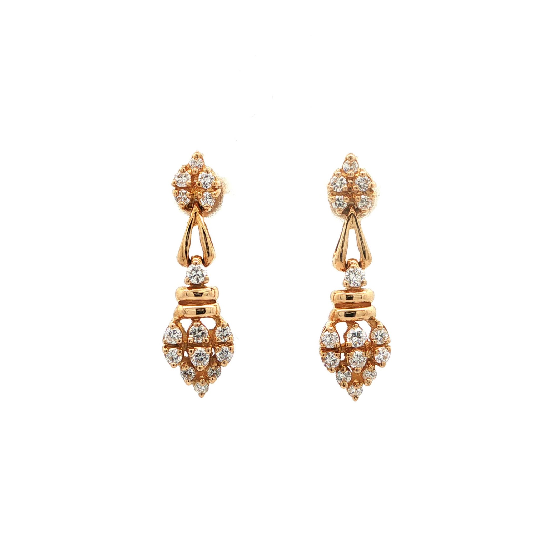 "Lilie Royal" - Vintage Ohrhänger mit Brillanten in 18 Karat Gelbgold