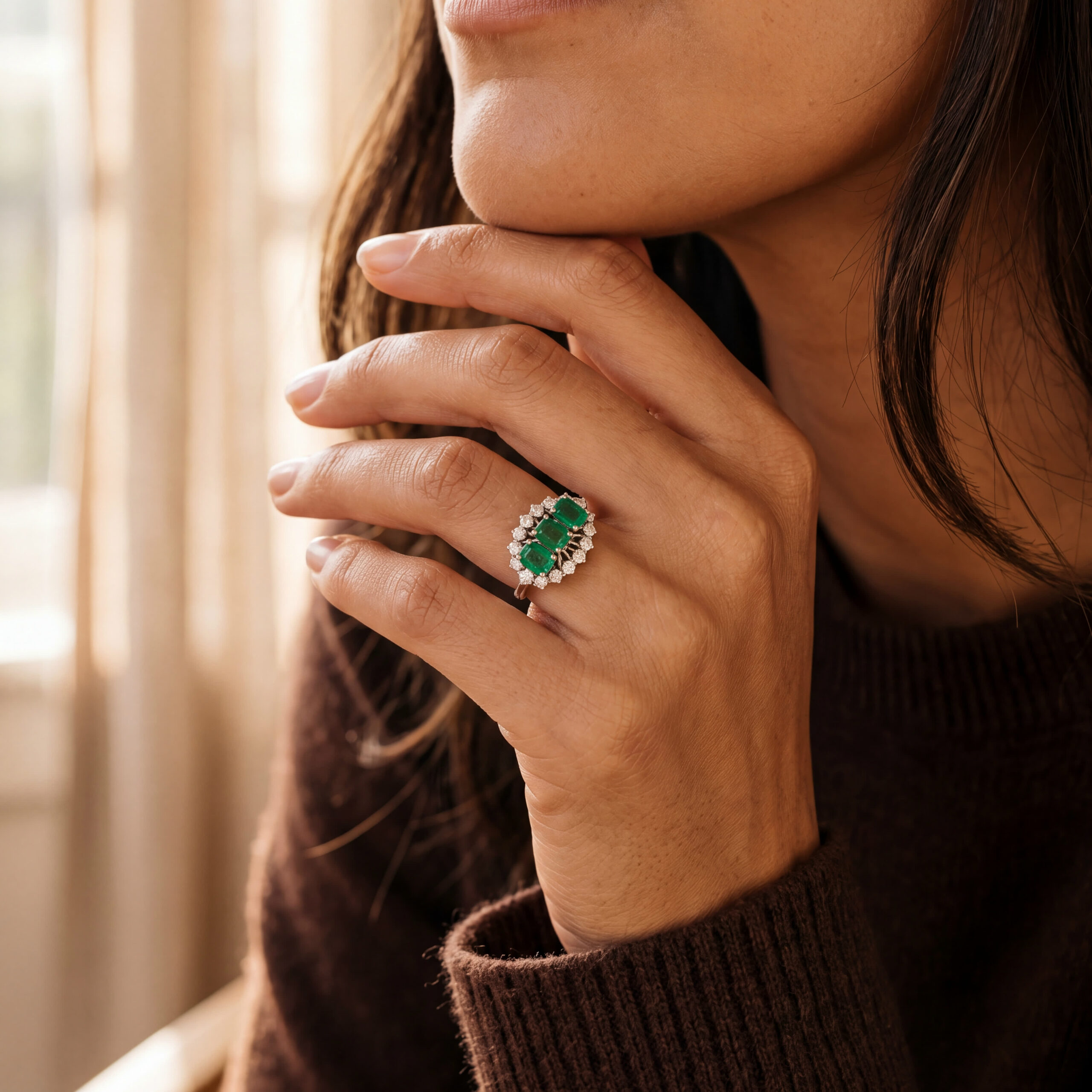 "O Baby, it´s cold outside" - Vintage Ring in 14kt Weißgold mit Brillanten - Juwelier Steiger