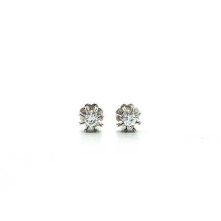 "Perfect Shot" Vintage Ohrstecker in 14kt Weißgold mit Brillanten - Juwelier Steiger