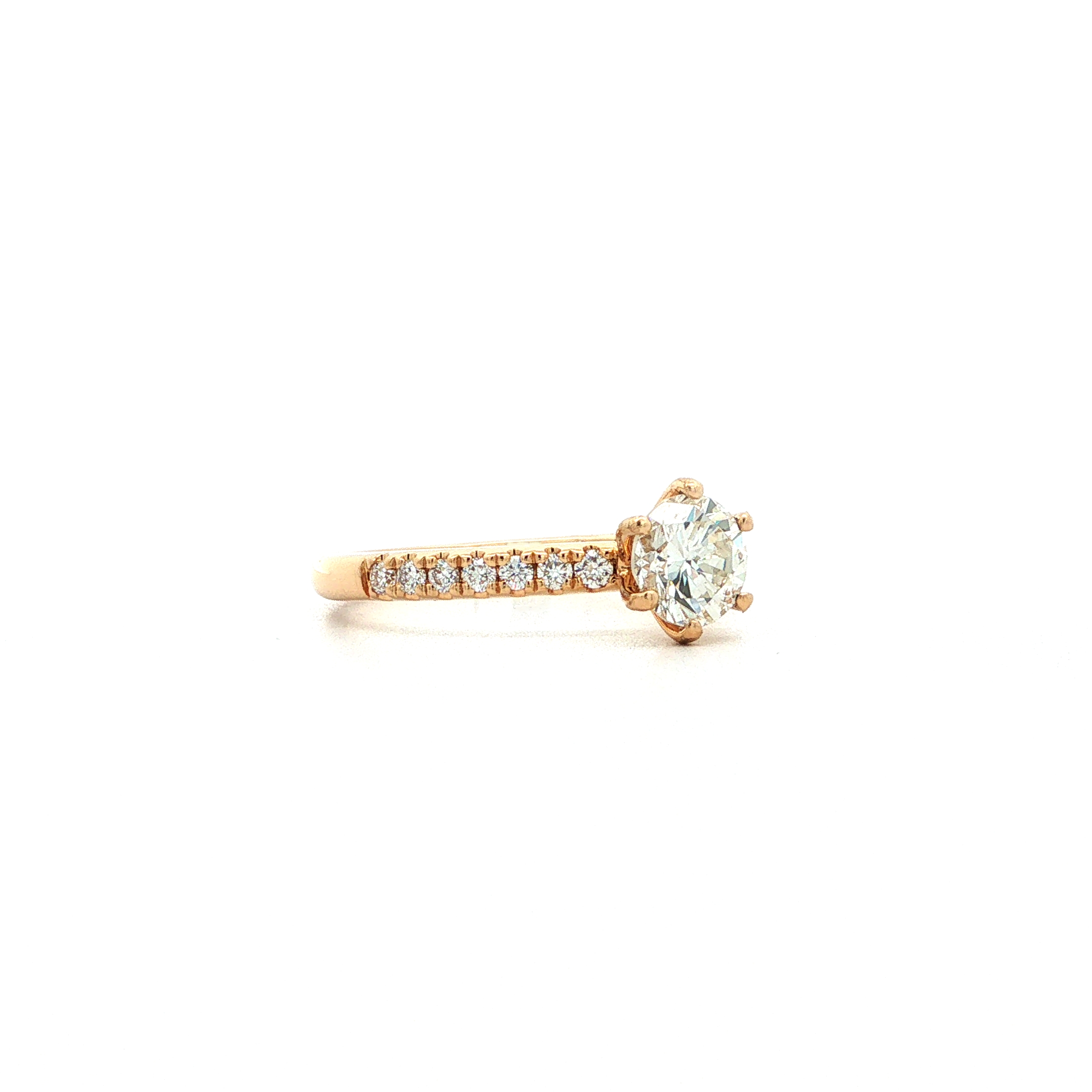 "Amour" - Moderner Solitär Ring 1,45ct. in 18kt Gelbgold