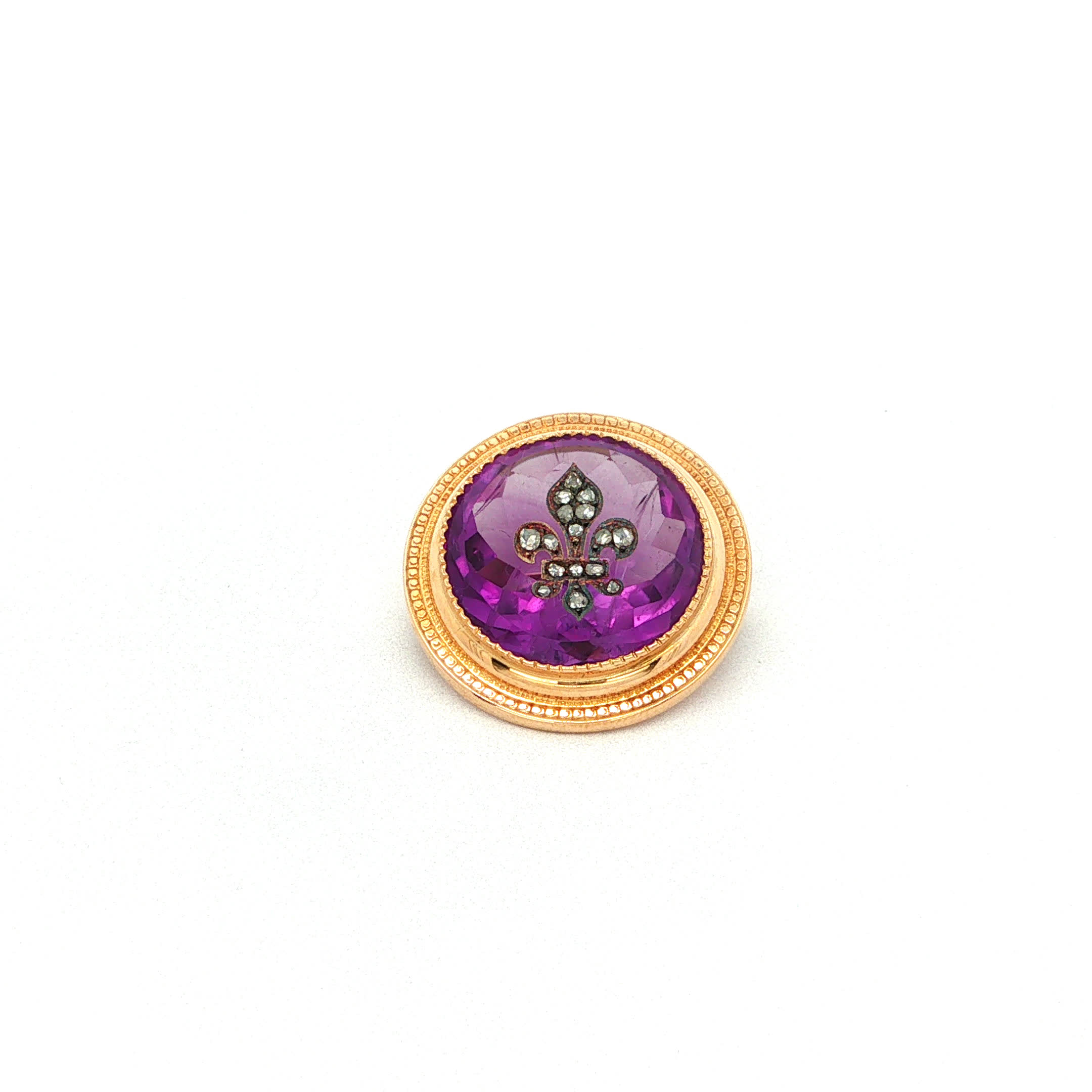 "Royal Lilac" - Antike Brosche mit Amethyst 18 Karat Gelbgold - Juwelier Steiger