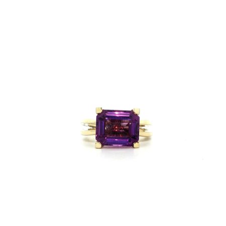 "Straight Purple" Vintage 18 Karat Gelbgold Ring mit Amethyst