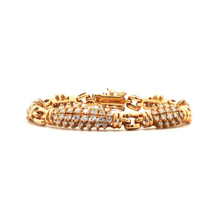 "Sunny Leaves" Vintage Armband in 18kt Gelbgold mit Brillanten aus 750er Gelbgold - Juwelier Steiger