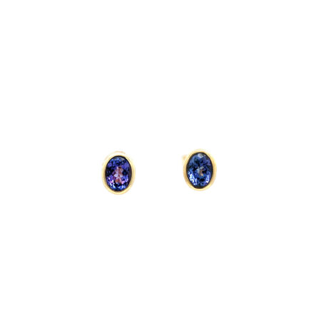 "Tanzanite Twilight" - Vintage Ohrstecker in 14kt mit Tansanit - Juwelier Steiger