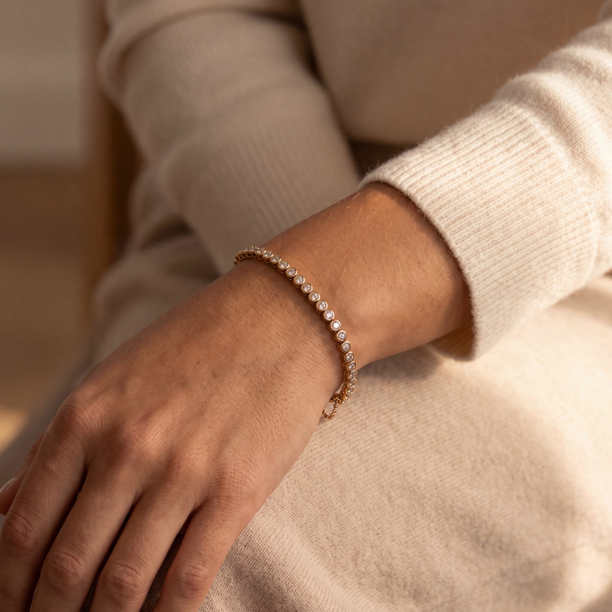 "The art of Tennis" Tennisarmband in 14 Karat GG mit Brillanten