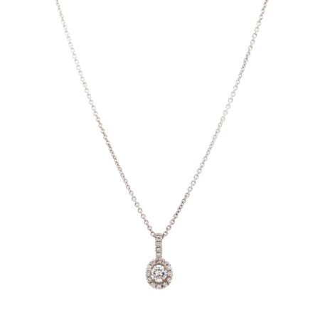 "White shine" - Moderne Solitaire Kette mit Anhänger in 18 Karat Weißgold 0,25 ct.
