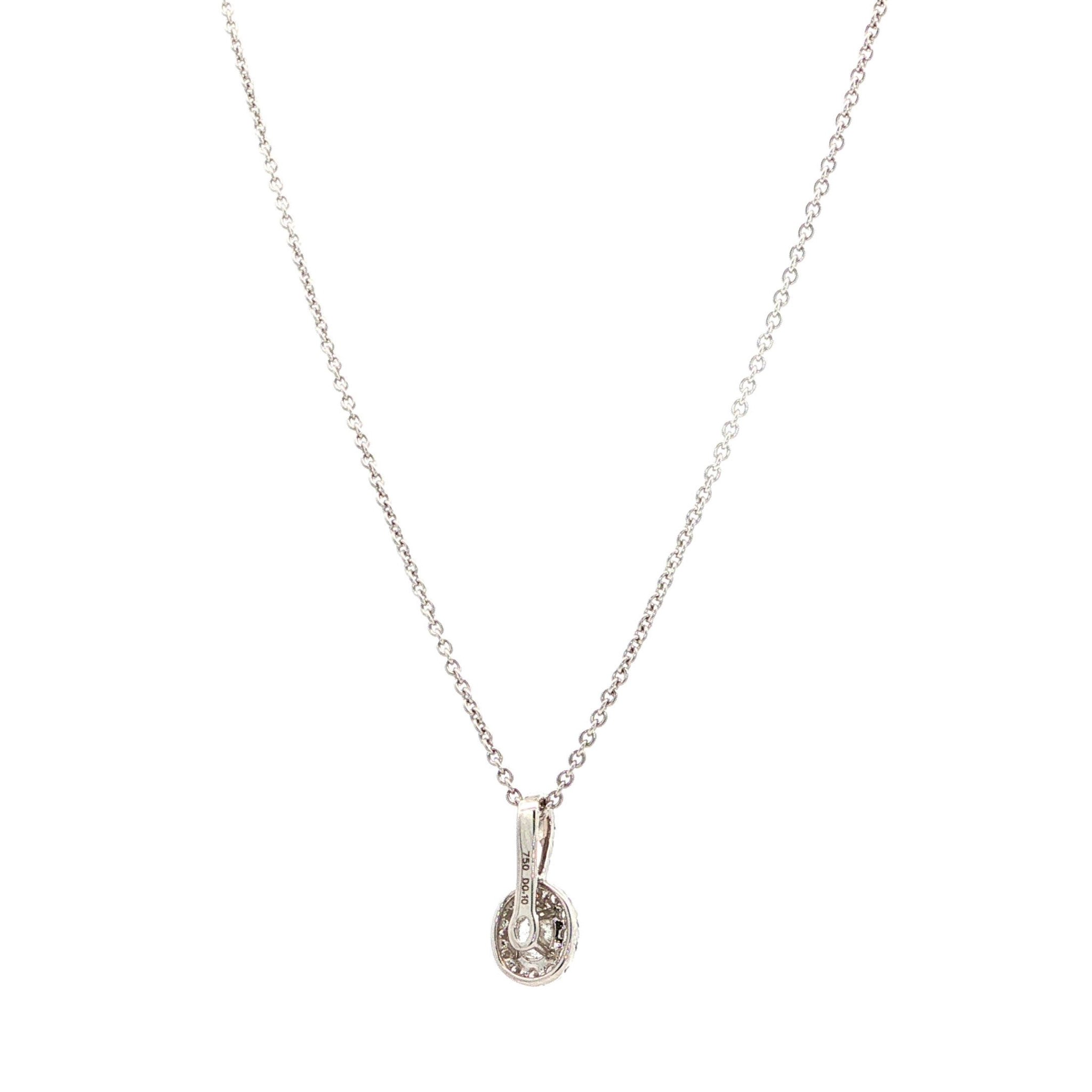 "White shine" - Moderne Solitaire Kette mit Anhänger in 18 Karat Weißgold 0,25 ct.